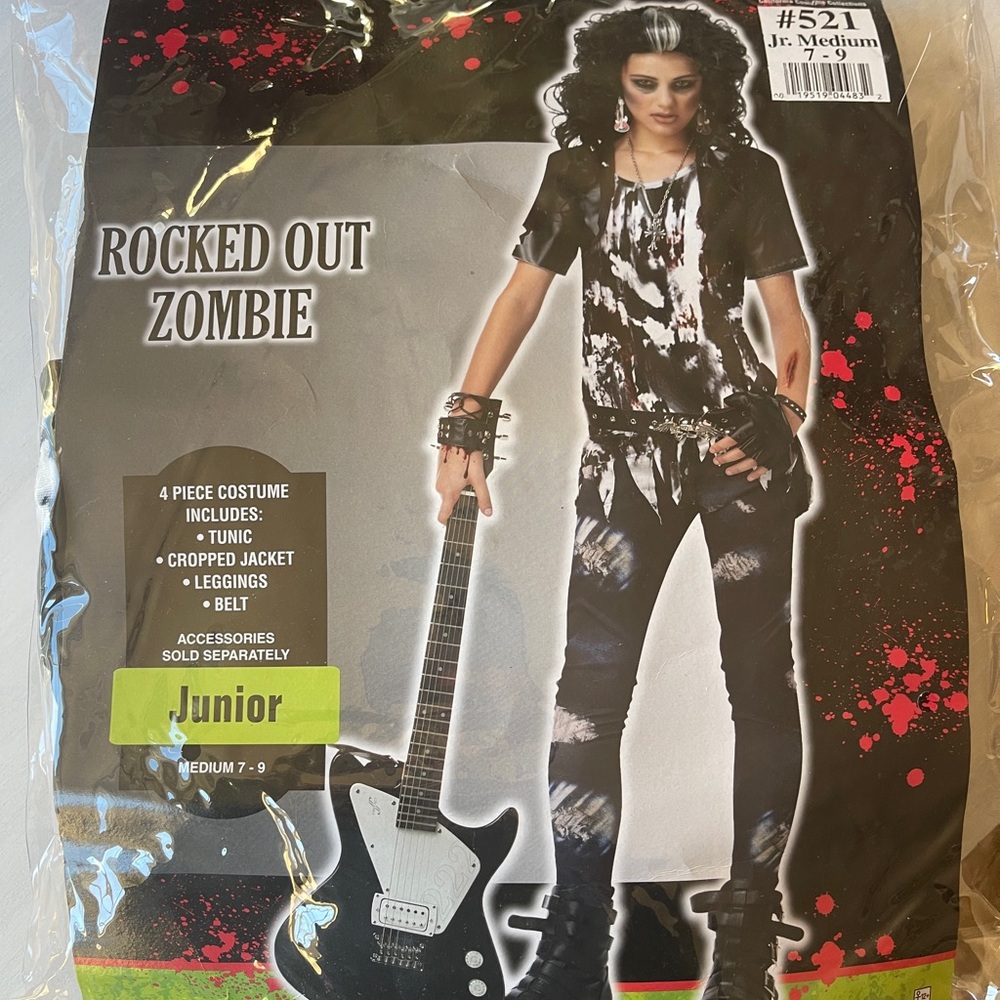 Rocked Out Zombie Costume for Kids - Black and White